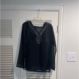 Dimri Sheer Embellished Top